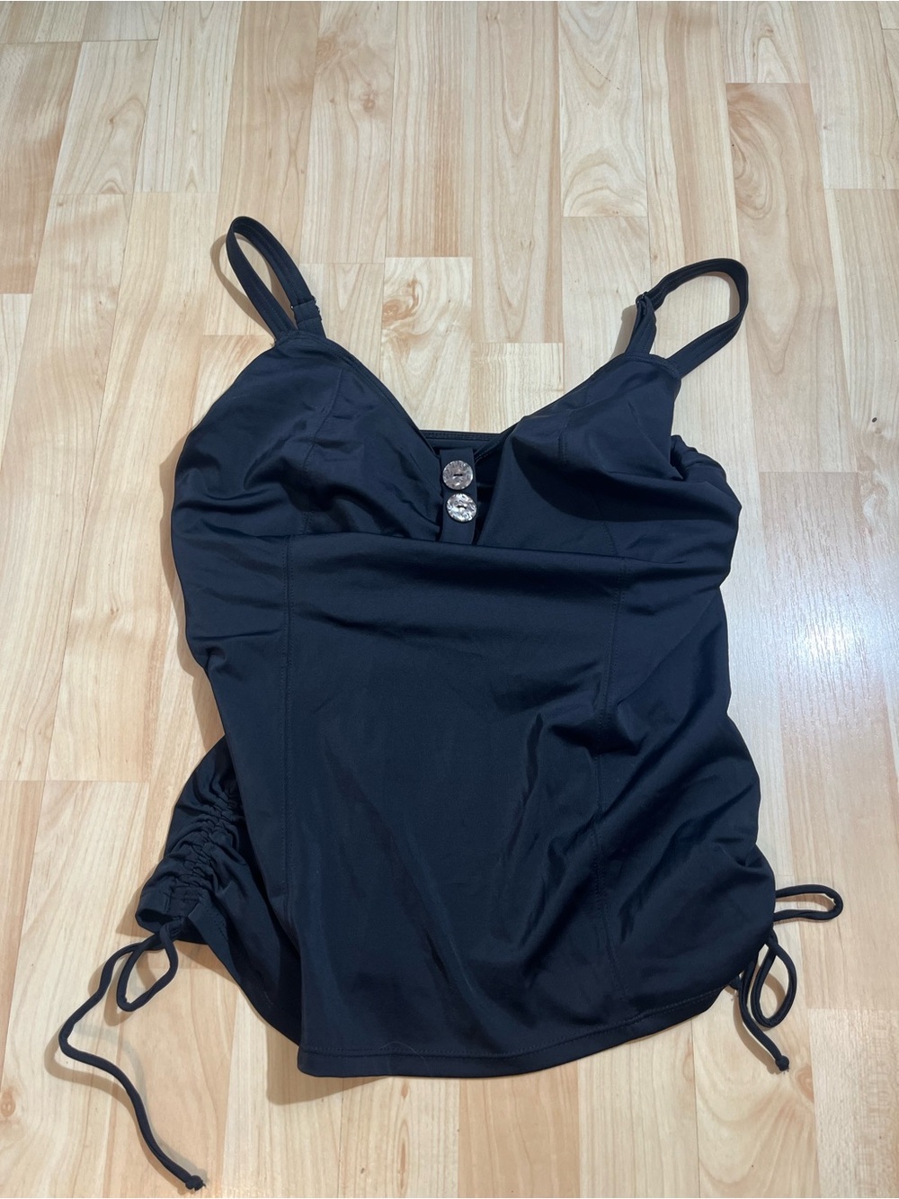 Curvy Kate BLACK Luau Love Tankini Swim Top, US 34J New